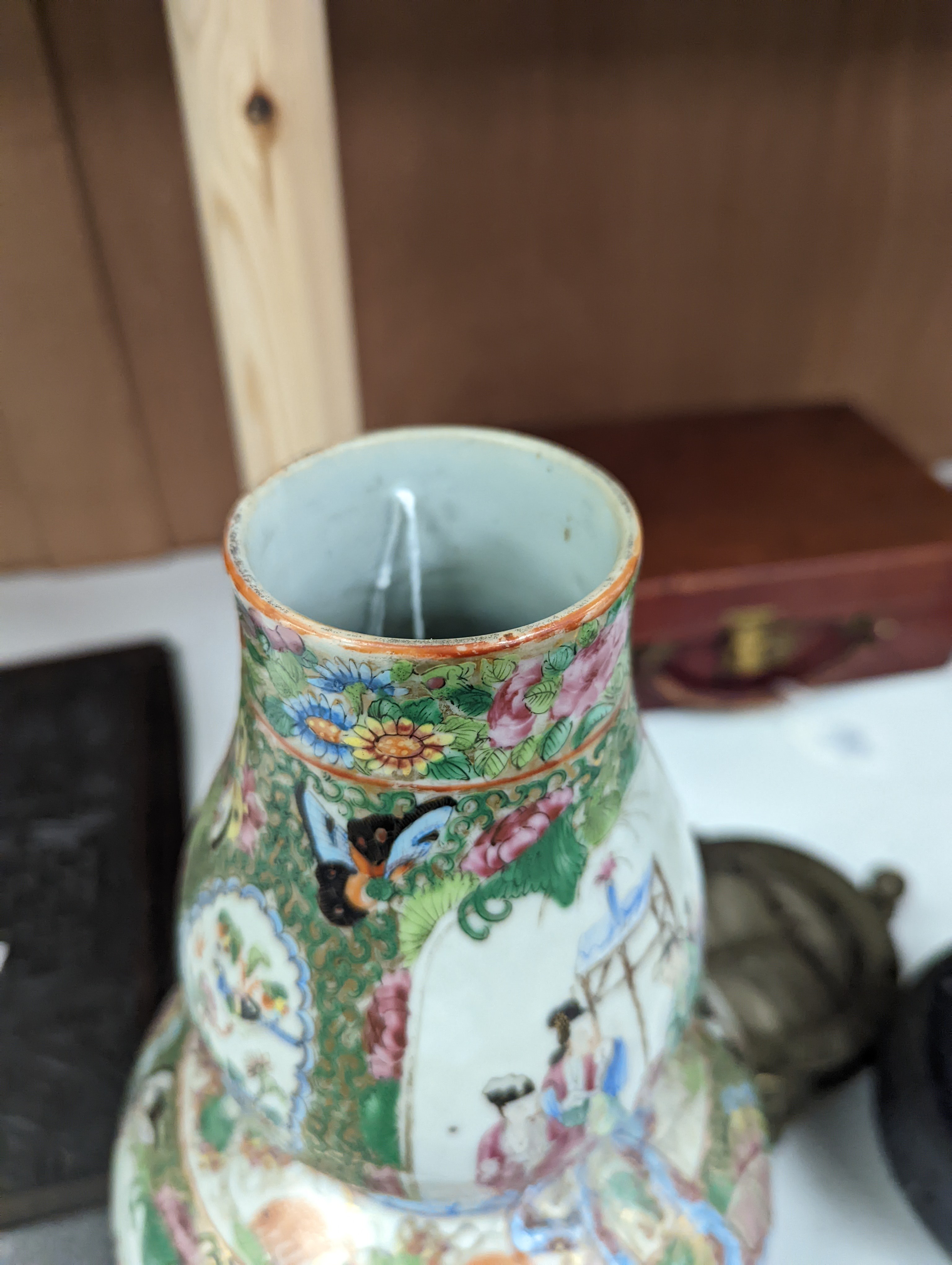 A 19th century Chinese famille rose double gourd vase - 31cm high